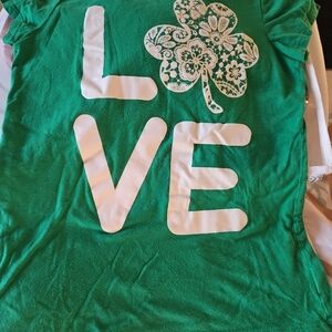 Place Green Tee with Shamrock Love Design